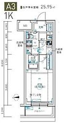 MAXIV生田 1Kの間取図画像