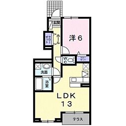 サンレミ・ブーケ・アイ 1階1LDKの間取り