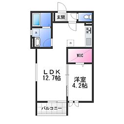MAISONLUNA 1LDKの間取図画像