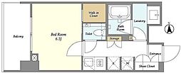 OrchidResidence渋谷富ヶ谷 1Kの間取図画像