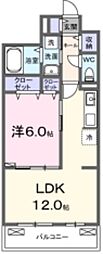 コリーヌ・ブリズIII 2階1LDKの間取り