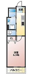 船橋市前原西8丁目アパート 1Kの間取図画像