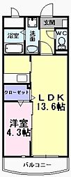アーバンツァ 1LDKの間取図画像