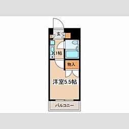 デアベルクハイム 1Kの間取図画像
