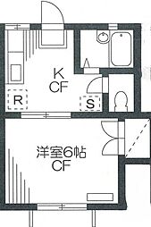 カサデエスペランサ 1Kの間取図画像
