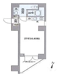 オープンブルーム東新宿 8階ワンルームの間取り