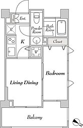 ミリアレジデンス洗足 7階1DKの間取り