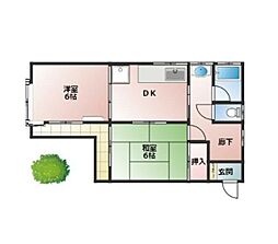 メゾン桜 2DKの間取図画像