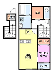 富塚町2丁目長屋新築アパート 1LDKの間取図画像