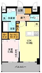 LUMIERE 2階1LDKの間取り