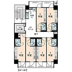 アムス・アミティエ川崎III 3階ワンルームの間取り