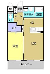 SOLID HATAKENAKA 1LDKの間取図画像
