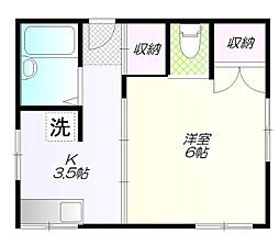 地曳ハウス 2階1Kの間取り
