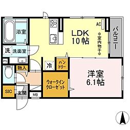 サンヒルズ 1LDKの間取図画像