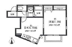 カスタリア 1DKの間取図画像