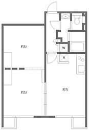 アレーロ自由が丘 4階2LDKの間取り