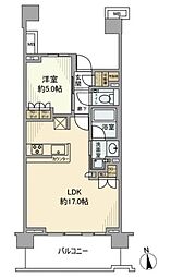プラウドシティ国立 1LDKの間取図画像