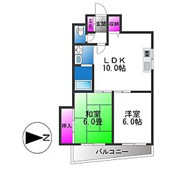 アーク玉津橋 2LDKの間取図画像