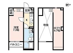 Osaka Metro御堂筋線 あびこ駅 徒歩10分の賃貸アパート 2階1Kの間取り