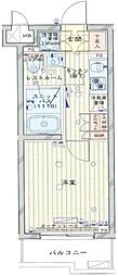 ルーブル武蔵新城弐番館 1Kの間取図画像