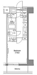 ザ・パークハビオ神楽坂香月 1Kの間取図画像
