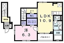 ソルジェンテ 1LDKの間取図画像