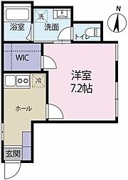 横浜市南区清水ケ丘アパート 1Kの間取図画像
