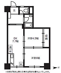 メゾン・ド・メルシー 10階2DKの間取り