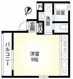 JR横浜線 橋本駅 徒歩11分の賃貸マンション 3階ワンルームの間取り