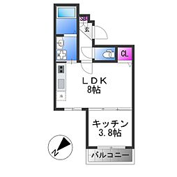 SAKURA RIVER 1階1LDKの間取り