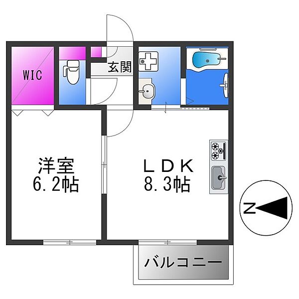 ライラック ｜大阪府東大阪市若江本町４丁目(賃貸アパート1LDK・2階・35.40㎡)の写真 その2