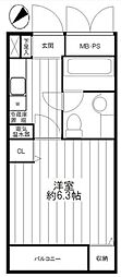 東急ドエルグラフィオ大森 1Kの間取図画像
