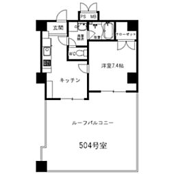 ヴェルドミール 1DKの間取図画像