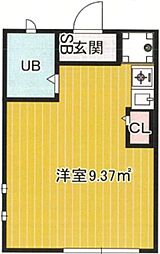 JR総武線 高円寺駅 徒歩7分の賃貸アパート 1階ワンルームの間取り