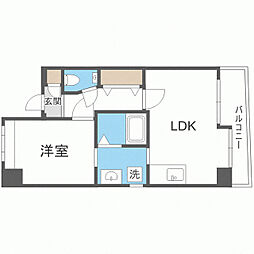 エンクレストけやき通り 1LDKの間取図画像