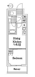 ハーモニーレジデンスクロスゲート 1DKの間取図画像