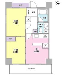 プロスペクト西巣鴨 13階2DKの間取り