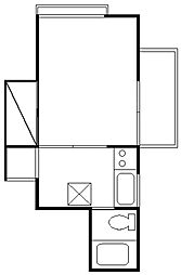 コーポ篠原 2階1Kの間取り