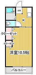 コーポサン・トミ 1Kの間取図画像