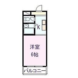 関東鉄道常総線 取手駅 徒歩12分の賃貸マンション 3階1Kの間取り