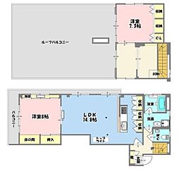 グランドール西篠崎 2階2LDKの間取り