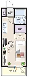 b CASA多摩永山IIre born 4階ワンルームの間取り