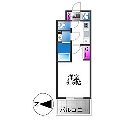 CREST TAPP 大阪EAST 1Kの間取図画像
