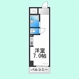 川口ハイツ ワンルームの間取図画像