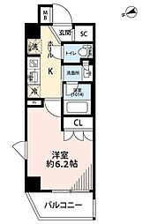 プレール・ドゥーク品川南大井 1Kの間取図画像