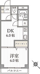 エクセルピア鹿島田 1DKの間取図画像
