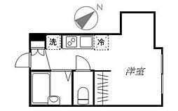 Reberty板橋本町 3階ワンルームの間取り