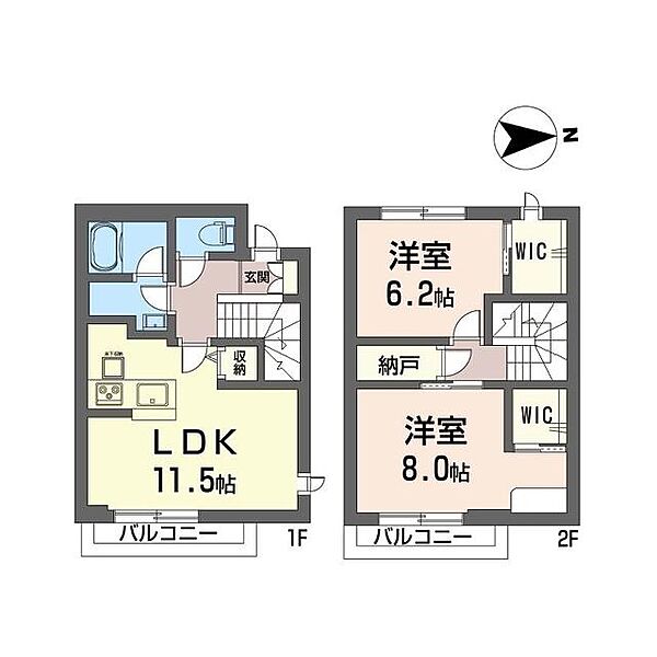 シャーメゾンノア 00106｜東京都調布市飛田給３丁目(賃貸アパート2LDK・1階・69.28㎡)の写真 その2