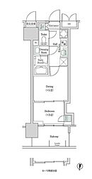 ブルックサイドレジデンス木場 2Kの間取図画像