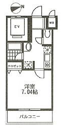 ロンスリーイースト 1Kの間取図画像